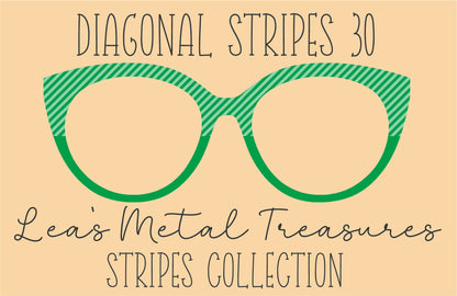Diagonal Stripes 30 Eyewear Frame Toppers COMES WITH MAGNETS