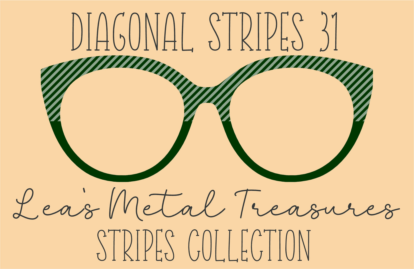Diagonal Stripes 31 Eyewear Frame Toppers COMES WITH MAGNETS