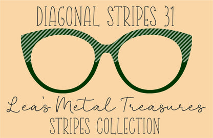 Diagonal Stripes 31 Eyewear Frame Toppers COMES WITH MAGNETS