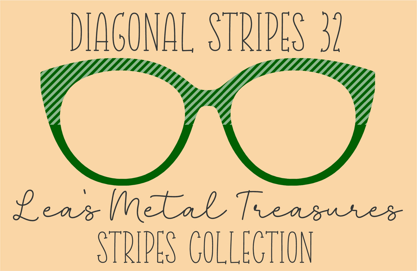 Diagonal Stripes 32 Eyewear Frame Toppers COMES WITH MAGNETS