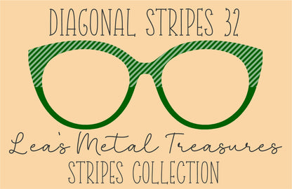 Diagonal Stripes 32 Eyewear Frame Toppers COMES WITH MAGNETS