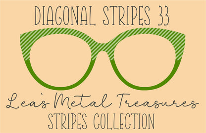 Diagonal Stripes 33 Eyewear Frame Toppers COMES WITH MAGNETS
