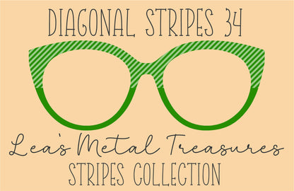 Diagonal Stripes 34 Eyewear Frame Toppers COMES WITH MAGNETS