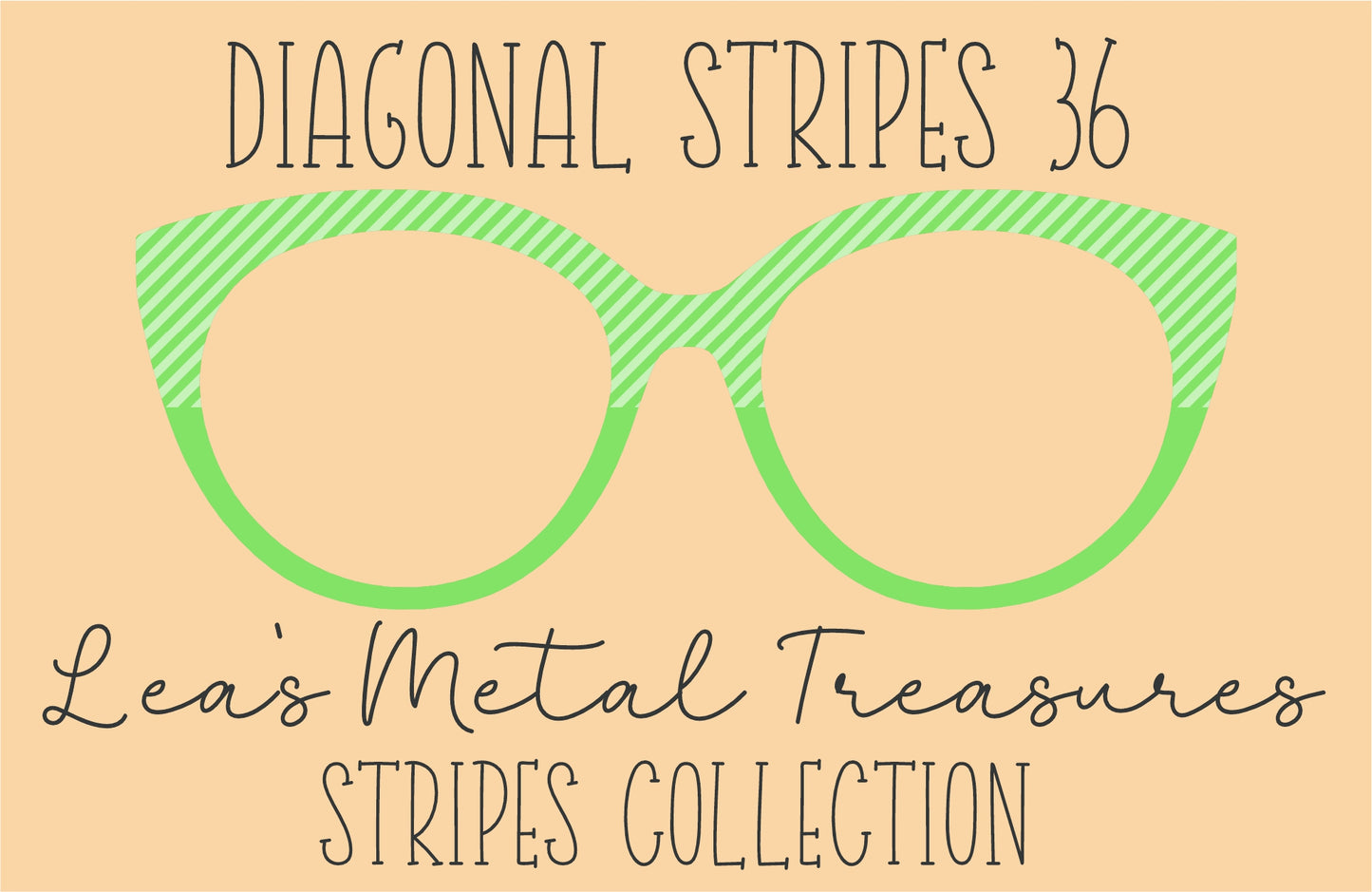 Diagonal Stripes 36 Eyewear Frame Toppers COMES WITH MAGNETS