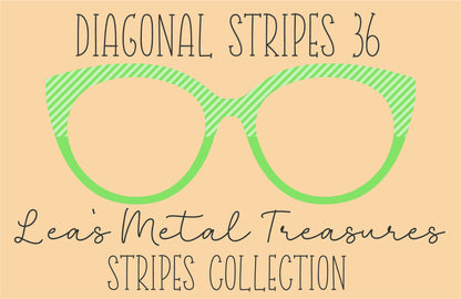 Diagonal Stripes 36 Eyewear Frame Toppers COMES WITH MAGNETS