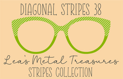 Diagonal Stripes 38 Eyewear Frame Toppers COMES WITH MAGNETS