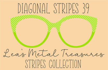 Diagonal Stripes 39 Eyewear Frame Toppers COMES WITH MAGNETS