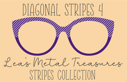 Diagonal Stripes 4 Eyewear Frame Toppers COMES WITH MAGNETS