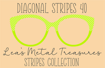 Diagonal Stripes 40 Eyewear Frame Toppers COMES WITH MAGNETS