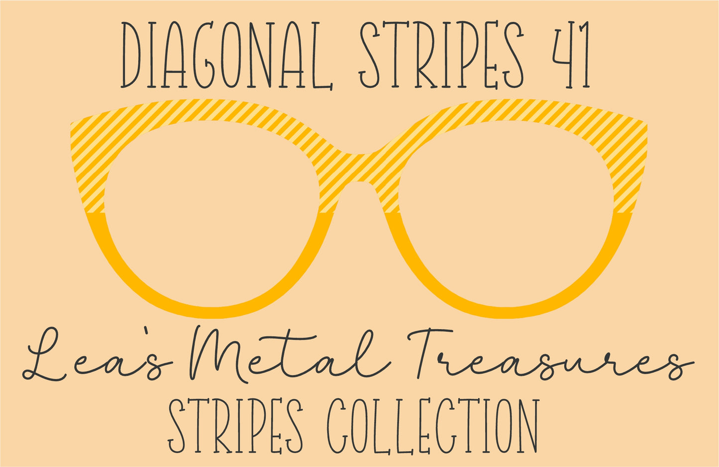 Diagonal Stripes 41 Eyewear Frame Toppers COMES WITH MAGNETS