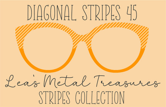 Diagonal Stripes 45 Eyewear Frame Toppers COMES WITH MAGNETS