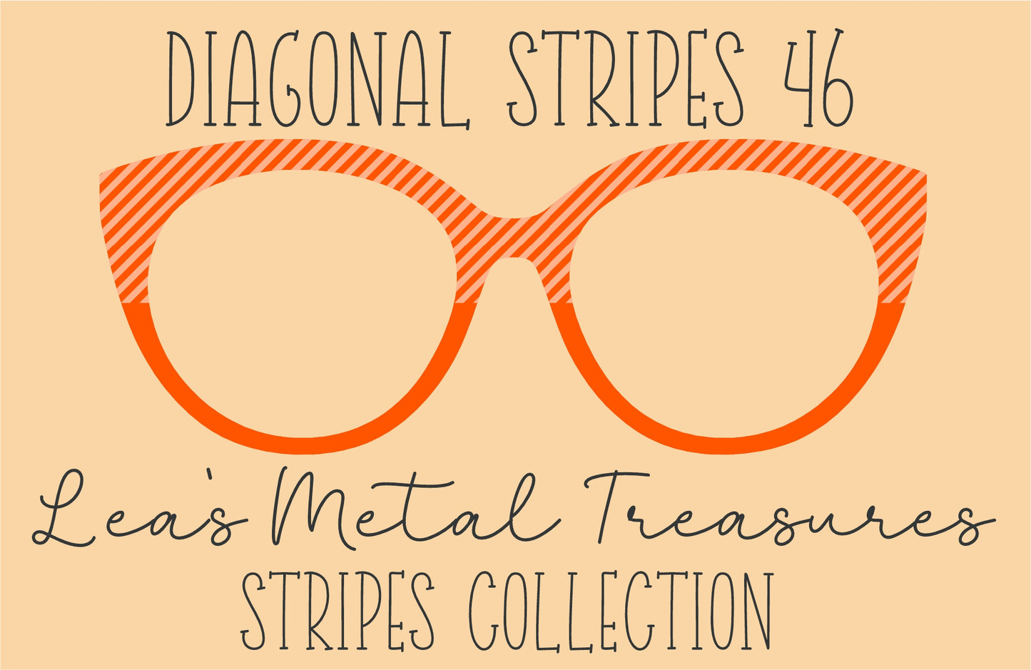 Diagonal Stripes 46 Eyewear Frame Toppers COMES WITH MAGNETS