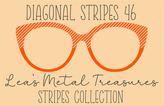 Diagonal Stripes 46 Eyewear Frame Toppers COMES WITH MAGNETS