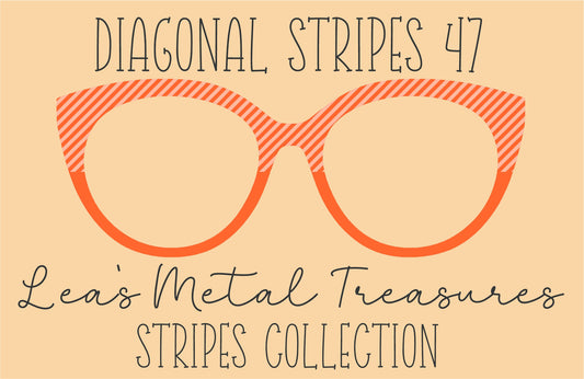 Diagonal Stripes 47 Eyewear Frame Toppers COMES WITH MAGNETS