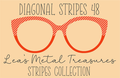 Diagonal Stripes 48 Eyewear Frame Toppers COMES WITH MAGNETS