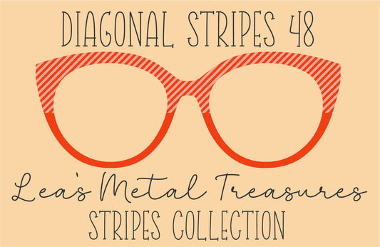 Diagonal Stripes 48 Eyewear Frame Toppers COMES WITH MAGNETS