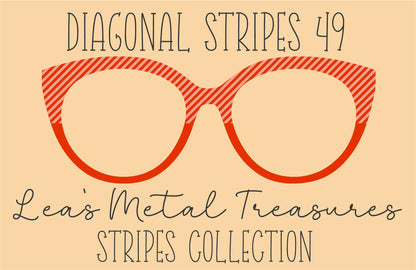 Diagonal Stripes 49 Eyewear Frame Toppers COMES WITH MAGNETS