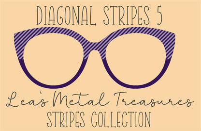 Diagonal Stripes 5 Eyewear Frame Toppers COMES WITH MAGNETS