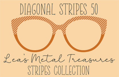 Diagonal Stripes 50 Eyewear Frame Toppers COMES WITH MAGNETS