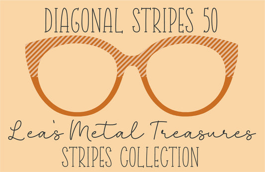 Diagonal Stripes 50 Eyewear Frame Toppers COMES WITH MAGNETS