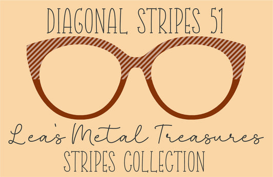 Diagonal Stripes 51 Eyewear Frame Toppers COMES WITH MAGNETS