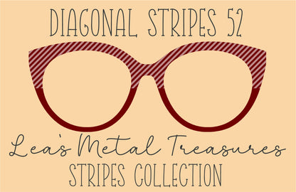 Diagonal Stripes 52 Eyewear Frame Toppers COMES WITH MAGNETS