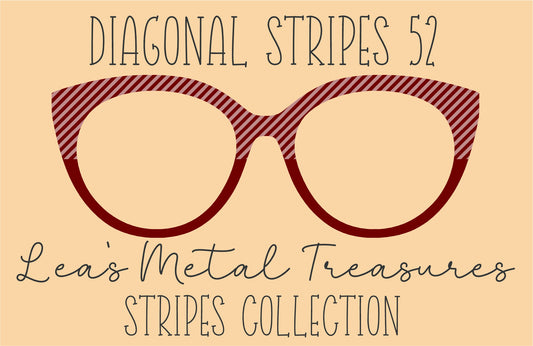 Diagonal Stripes 52 Eyewear Frame Toppers COMES WITH MAGNETS