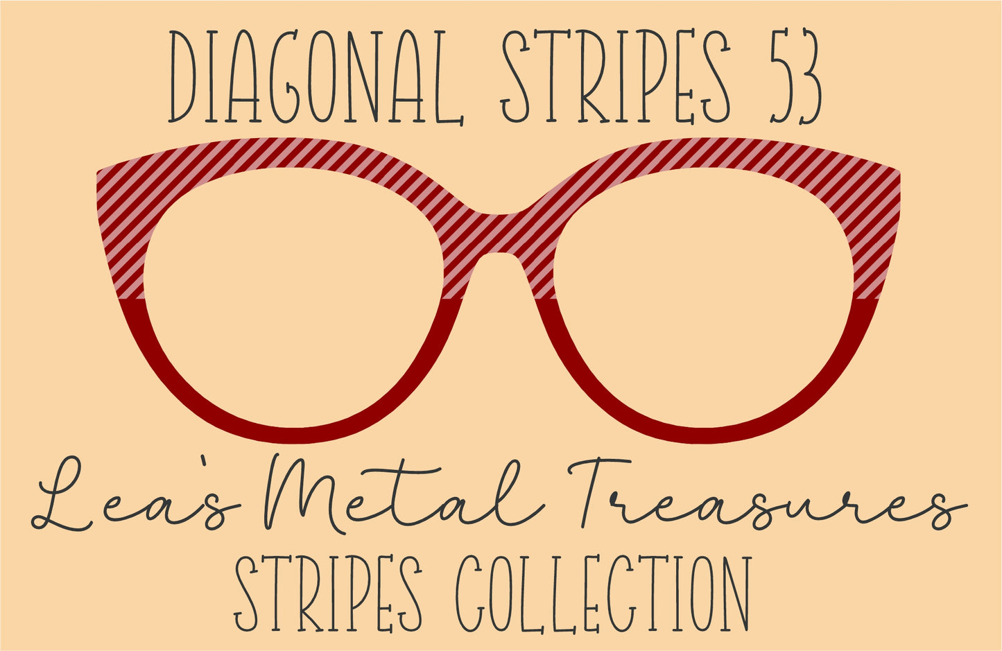 Diagonal Stripes 53 Eyewear Frame Toppers COMES WITH MAGNETS