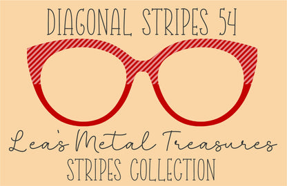 Diagonal Stripes 54 Eyewear Frame Toppers COMES WITH MAGNETS