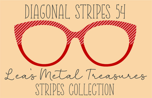 Diagonal Stripes 54 Eyewear Frame Toppers COMES WITH MAGNETS