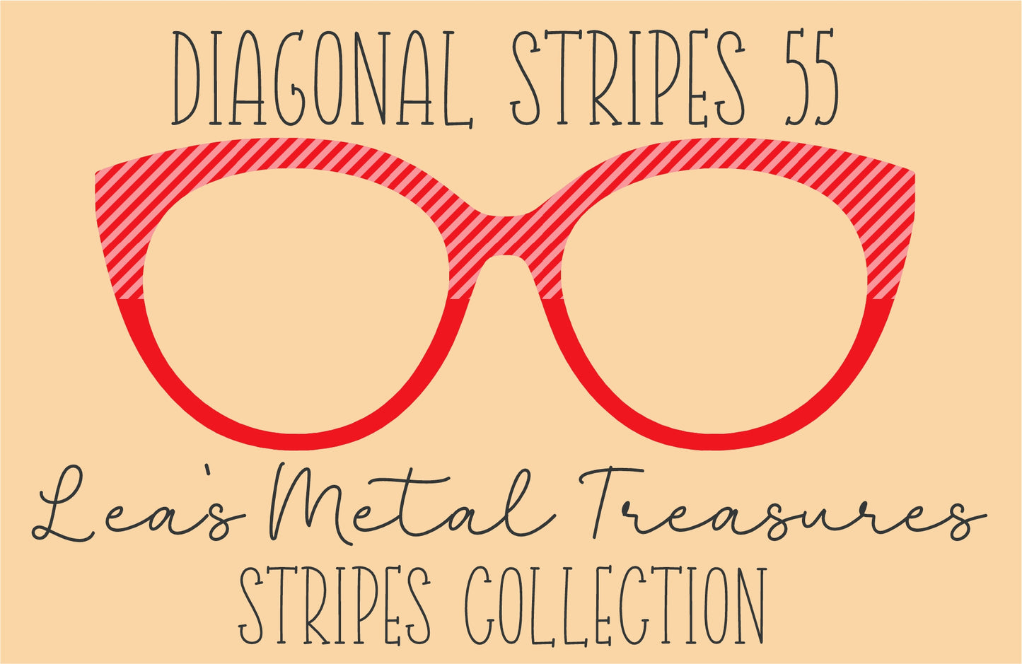 Diagonal Stripes 55 Eyewear Frame Toppers COMES WITH MAGNETS