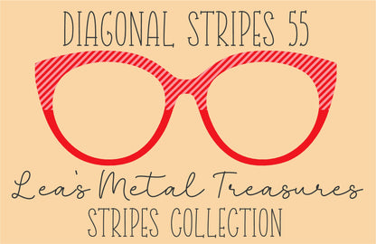 Diagonal Stripes 55 Eyewear Frame Toppers COMES WITH MAGNETS