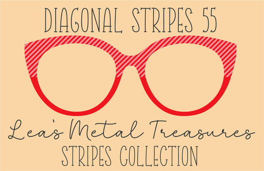 Diagonal Stripes 55 Eyewear Frame Toppers COMES WITH MAGNETS