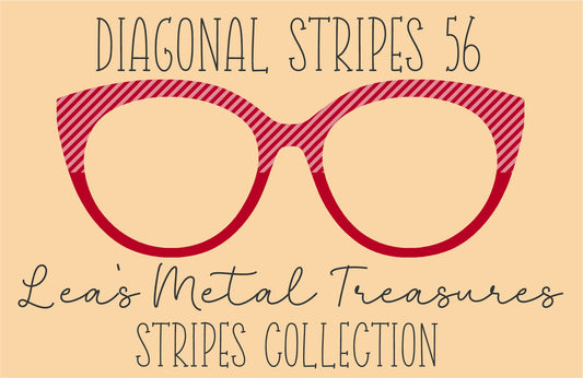 Diagonal Stripes 56 Eyewear Frame Toppers COMES WITH MAGNETS