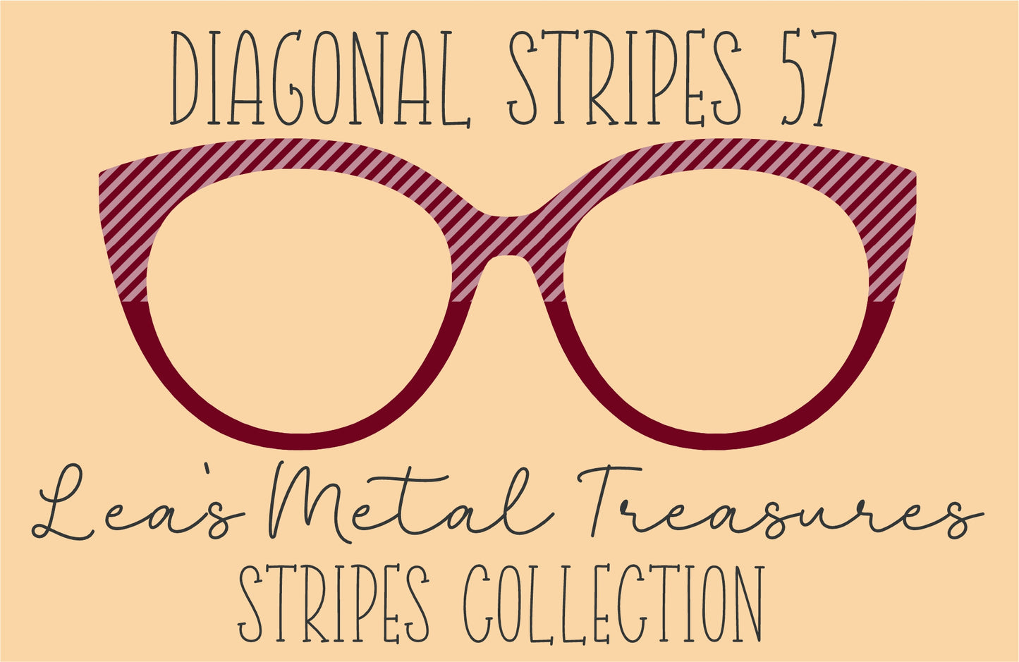 Diagonal Stripes 57 Eyewear Frame Toppers COMES WITH MAGNETS
