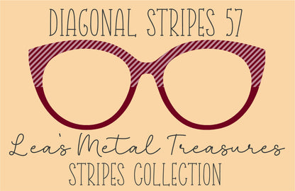 Diagonal Stripes 57 Eyewear Frame Toppers COMES WITH MAGNETS