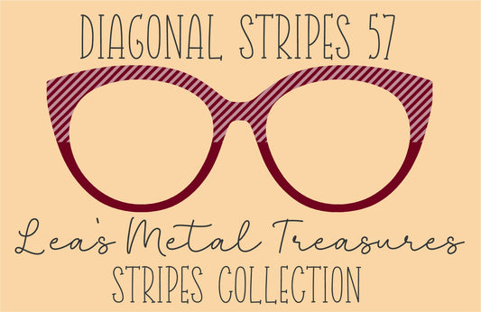 Diagonal Stripes 57 Eyewear Frame Toppers COMES WITH MAGNETS
