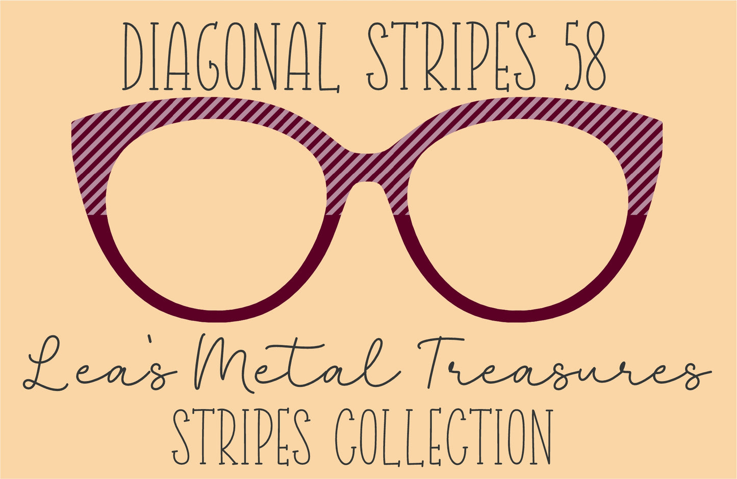 Diagonal Stripes 58 Eyewear Frame Toppers COMES WITH MAGNETS