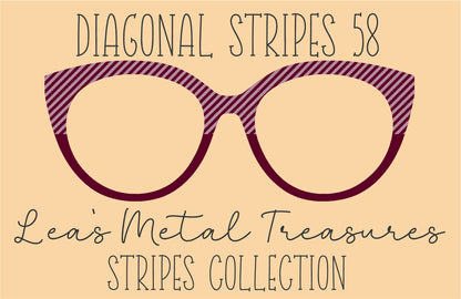 Diagonal Stripes 58 Eyewear Frame Toppers COMES WITH MAGNETS