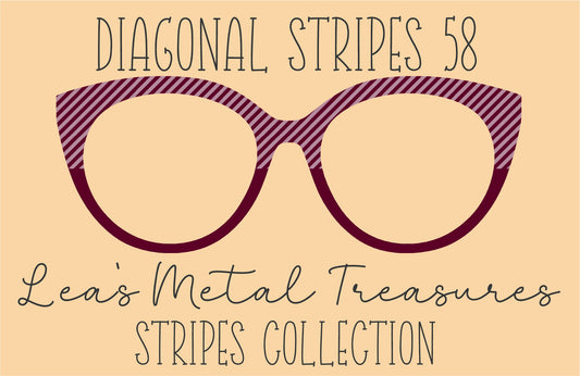 Diagonal Stripes 58 Eyewear Frame Toppers COMES WITH MAGNETS