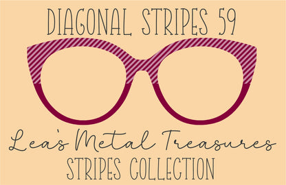 Diagonal Stripes 59 Eyewear Frame Toppers COMES WITH MAGNETS