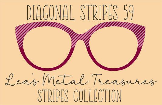 Diagonal Stripes 59 Eyewear Frame Toppers COMES WITH MAGNETS