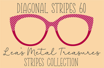 Diagonal Stripes 60 Eyewear Frame Toppers COMES WITH MAGNETS