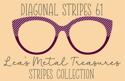 Diagonal Stripes 61 Eyewear Frame Toppers COMES WITH MAGNETS