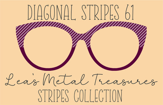 Diagonal Stripes 61 Eyewear Frame Toppers COMES WITH MAGNETS