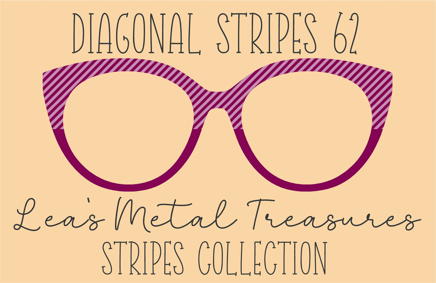 Diagonal Stripes 62 Eyewear Frame Toppers COMES WITH MAGNETS