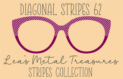 Diagonal Stripes 62 Eyewear Frame Toppers COMES WITH MAGNETS