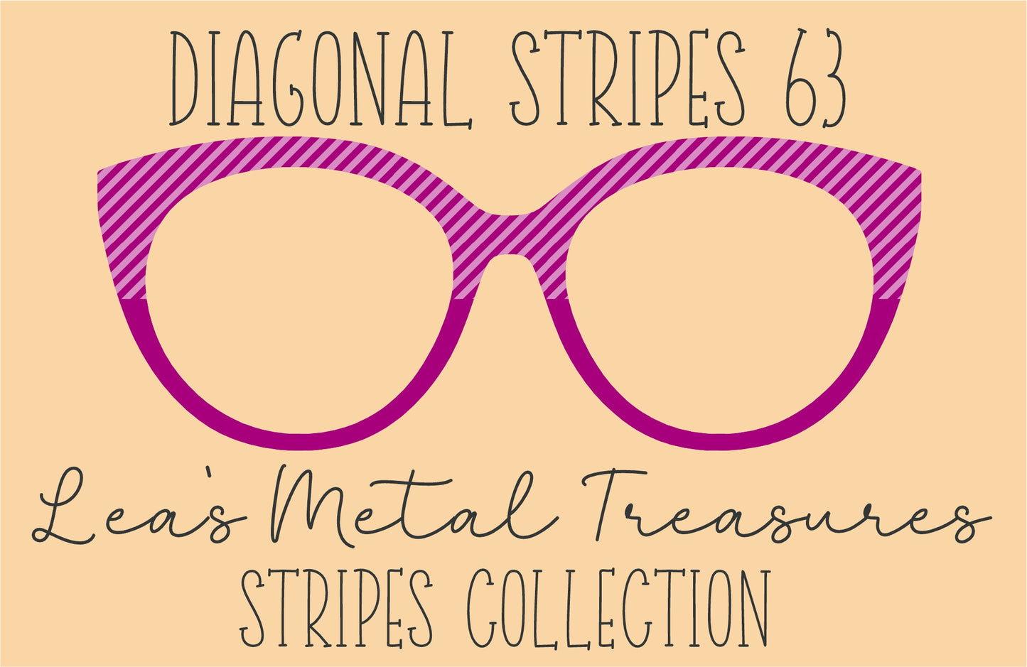 Diagonal Stripes 63 Eyewear Frame Toppers COMES WITH MAGNETS