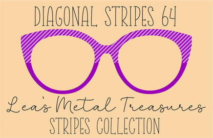 Diagonal Stripes 64 Eyewear Frame Toppers COMES WITH MAGNETS