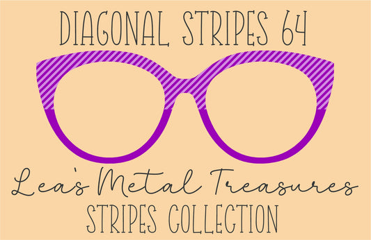 Diagonal Stripes 64 Eyewear Frame Toppers COMES WITH MAGNETS
